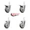 Service Caster 4 Inch Gray Poly Swivel 7/8 Inch Square Stem Caster Total Lock Brakes SCC, 2PK SCC-SQTTL20S414-PPUB-GRY-78-2-S-2 - alternate 1